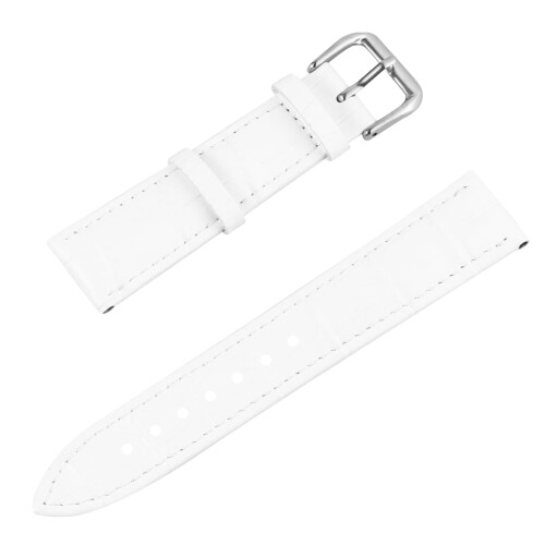 Leather watch band for women white 20mm 1