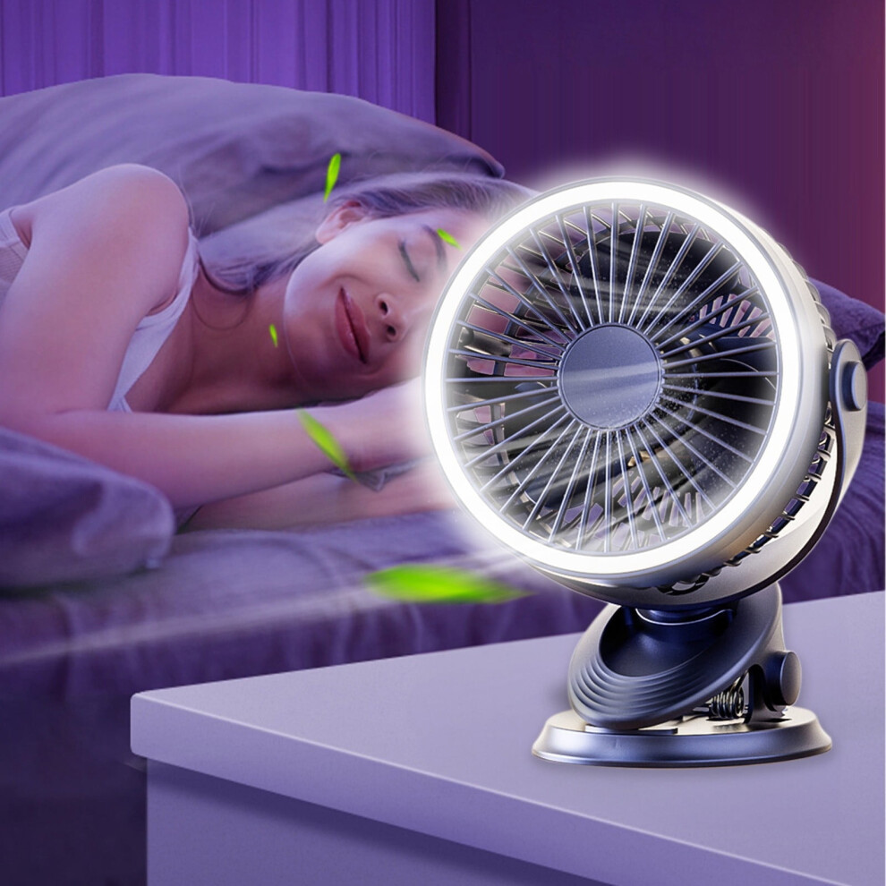 Txmfgh Night Light Usb Rechargeable Clip-On Fan 3-Speed 908436225755