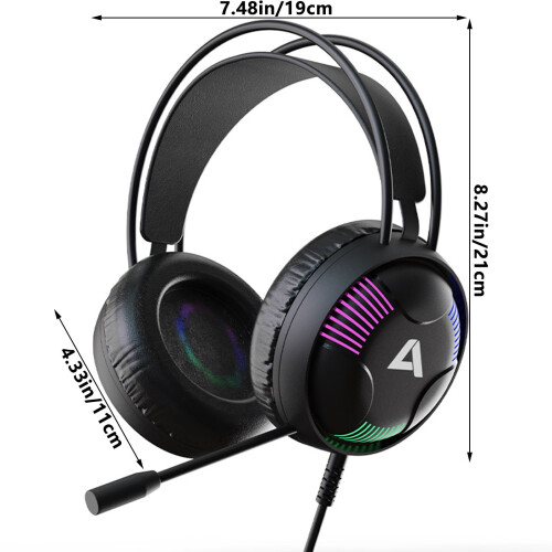 Txmfgh7.1Surround Sound LED Έγχρωμος φωτισμός με μαλακό δέρμα, πλήρως κατευθυντικό μικρόφωνο, 2