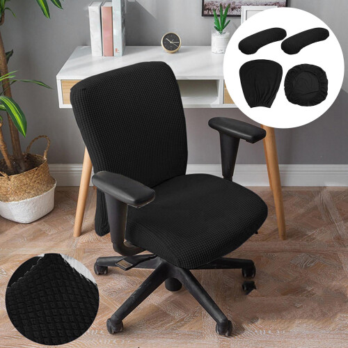 Elastisk trekk til gamingstol med armlener, svart 2
