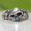 Bague rétro champignon feuille étoile argentée 1 pièce 6
