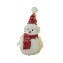 Snowman Pendant Ornament Red White Plush Scarf
