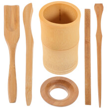 Bamboo Tea Tool Set with Holder 6 Pieces