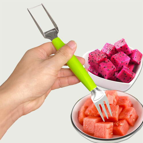 Vattenmelonskivargaffel i rostfritt stål, 2 st 2