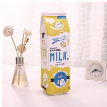 Milk Carton Pencil Case Cosmetic Bag Pink Sky Blue Yellow
