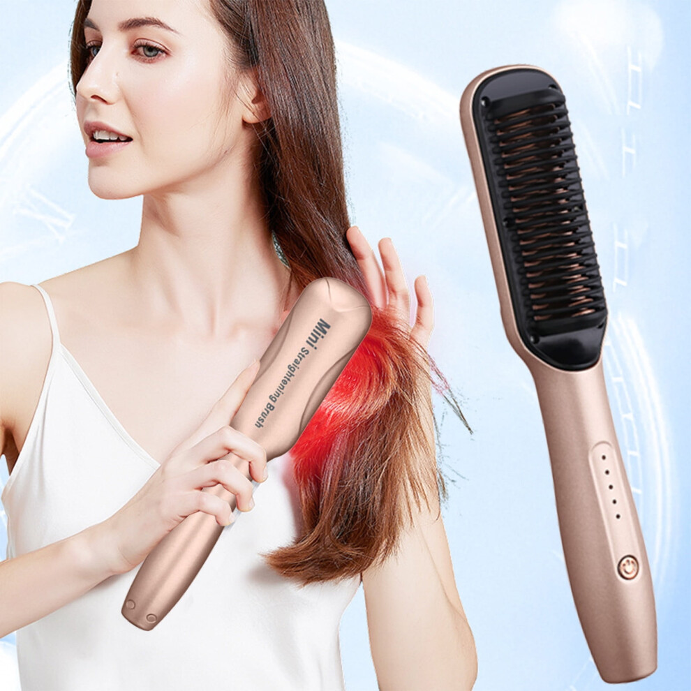 Cordless Hair Straightening Brush with Negative Ions,