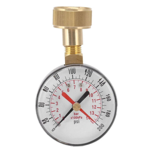 Μανόμετρο πίεσης νερού 0-200PSI με 3/4" FHT 1