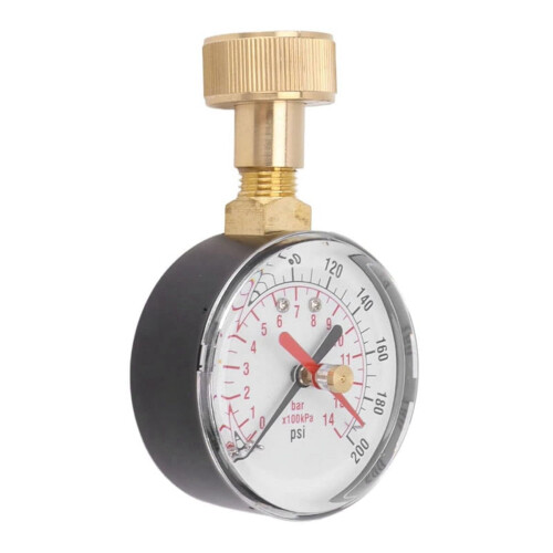 Μανόμετρο πίεσης νερού 0-200PSI με 3/4" FHT 2