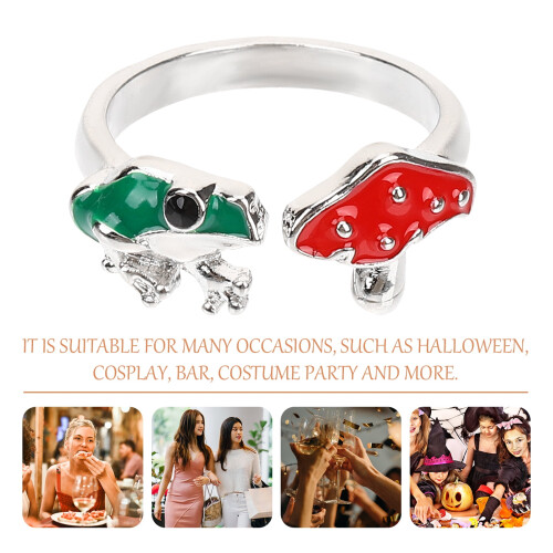 Frosch-Pilz-Ring, verstellbar, Damenschmuck 1