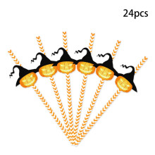 Halloween Straws Skull Spider Design 24Pcs