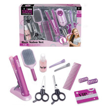 Kids Pretend Play Hair Salon Toy Set with Hairdryer Curling