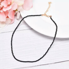 RSAMD Charm Dames Ketting met Zwarte Kristallen Sleutelbeenhanger - Goud-/