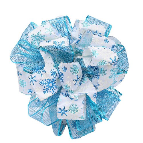 Christmas Tree Topper Bow Blue 13x34 in 1