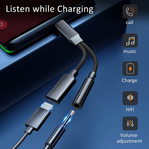 USB-C auf 3,5-mm-Audio- und Ladeadapter PD60W 1