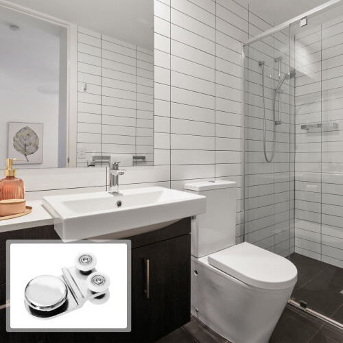Shower Door Rollers Zinc Alloy 4 Pack 2