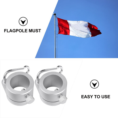 Flagstangsringe i aluminium til havemøbler, 2-pak 2