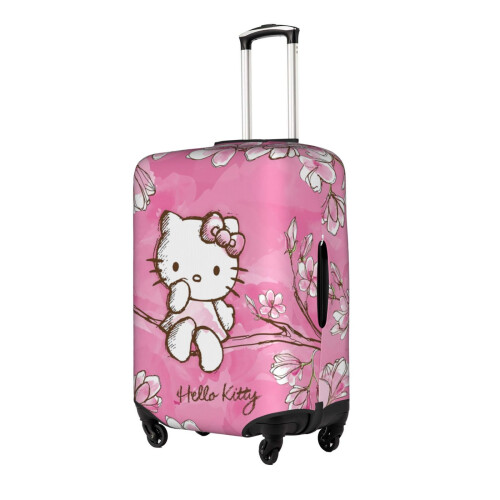 Capa protetora de mala Hello Kitty rosa, elástica e lavável. 1