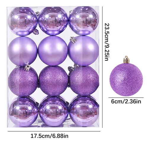Christmas Tree Ornament Pendant 24PCS Purple 6cm 1