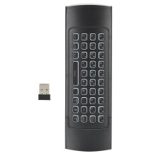 Eatbuy Air Mouse Fernbedienung, kabellose doppelseitige Tastaturfernbedienung, 6-Achsen-Hintergrundbeleuchtung, 2,4-GHz-Infrarotsensor-Fernbedienung