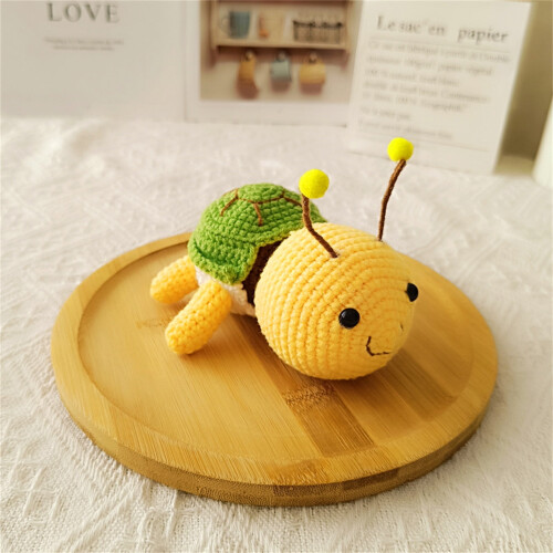Σετ πλεξίματος Turtle Bee για αρχάριους - Πλήρες σετ DIY με νήμα, γάντζο, συμβατό με 2