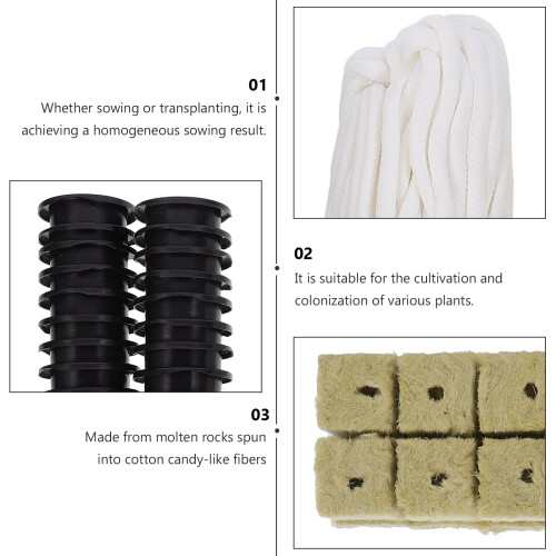 Hydroponics Net Cups and Wool Starter Plugs Set 1