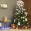 Christmas Tree Topper Bow Grey Silver Snowflake 40x12 Inch 2