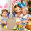 Yakbaofuo canvas Easter basket with rabbit print 2