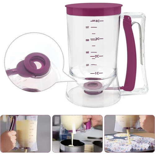 Distributeur manuel de pâte à frire 900 ml violet 1