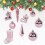 Christmas Tree Ornament Plastic Pink 21PCS 5