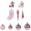 Christmas Tree Ornament Plastic Pink 21PCS 8