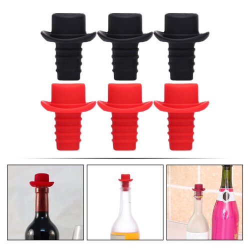 Elegante siliconen wijnstopper set van 6 stuks 2