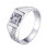 Bague ajustable plaquée strass pour homme 2