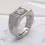 Bague ajustable plaquée strass pour homme 4