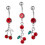 Inele de piercing pentru buric Eease, pandantive, 3 buc. 3