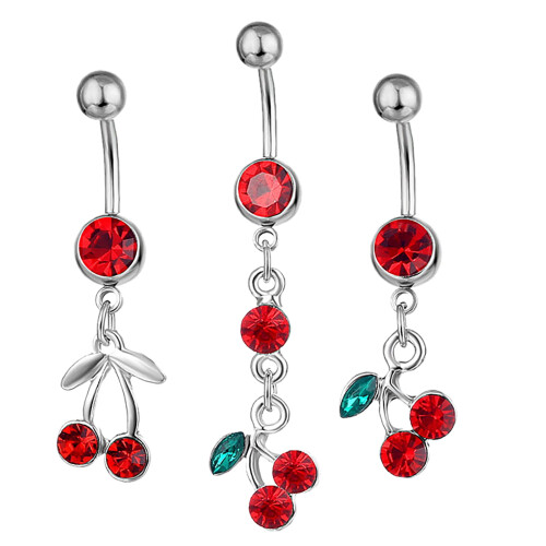 Inele de piercing pentru buric Eease, pandantive, 3 buc. 2