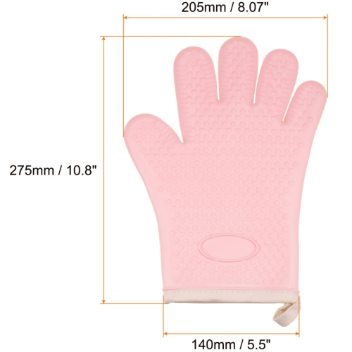 Silikon-Kochhandschuhe mit hitzebeständigem Baumwollfutter 1