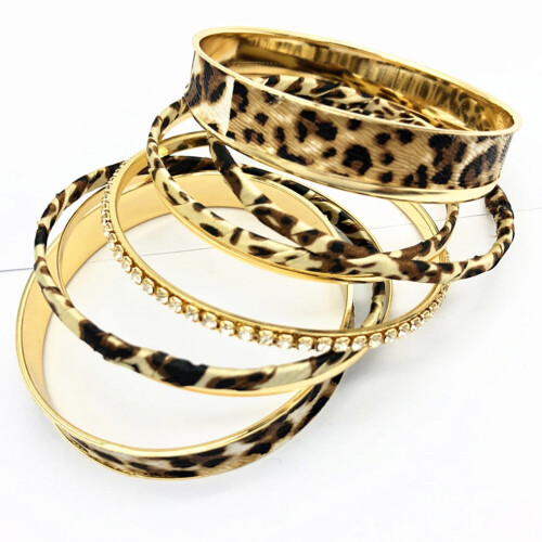 Pulsera elástica de mujer con estampado de leopardo 1