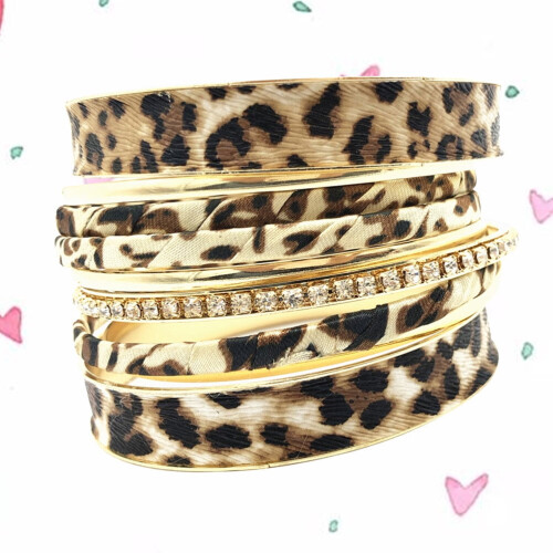 Pulsera elástica de mujer con estampado de leopardo 2