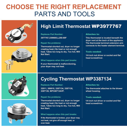 TITOUMI dryer thermal fuse replacement kit 2