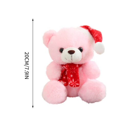 Urso de Natal de brinquedo com gorro de Papai Noel, 20 cm (8 polegadas) 2