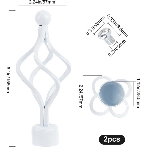 Φινιάλ Ράβδου Κουρτίνας Λευκό Cage Twist 28mm 2 τεμάχια 1