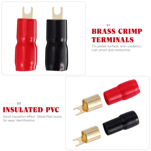 Copper gold plated spade terminal fork adapter1pc 2