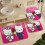 Ensemble rideau de douche Hello Kitty avec tapis de bain antidérapant et 6