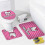 Ensemble rideau de douche Hello Kitty avec tapis de bain antidérapant et 4