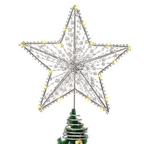 Décoration de sapin étoile pailletée argentée (1 pièce) 1