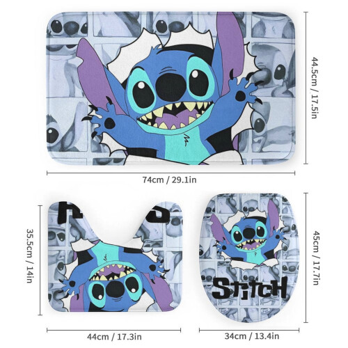 Σετ Κουρτινών Μπάνιου Stitch Family Μαύρες 72x72in4 τεμάχια 2
