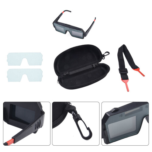 Conjunto de óculos de solda com intensidade ajustável, proteção contra arco elétrico e solar. 2