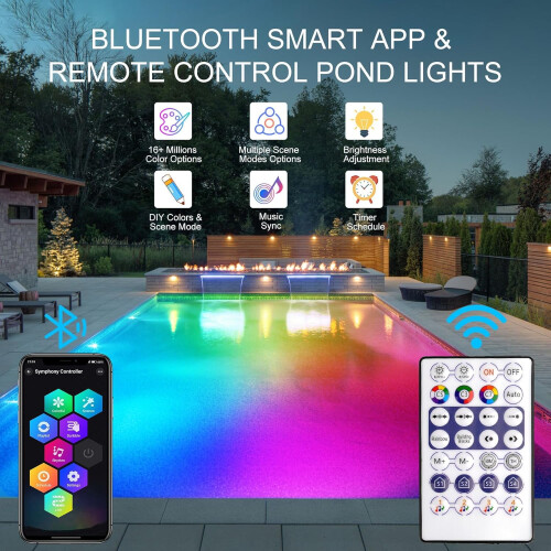 RGB-undervattensdammlampor LED dränkbara 12V IP68 1