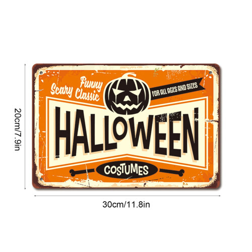 Μεταλλική πινακίδα διακόσμησης για το Halloween 12x8 ίντσες 2