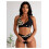 Σετ μπικίνι με λεοπάρ σχέδιο, μαύρο mesh halter και ψηλόμεσο τελείωμα 3